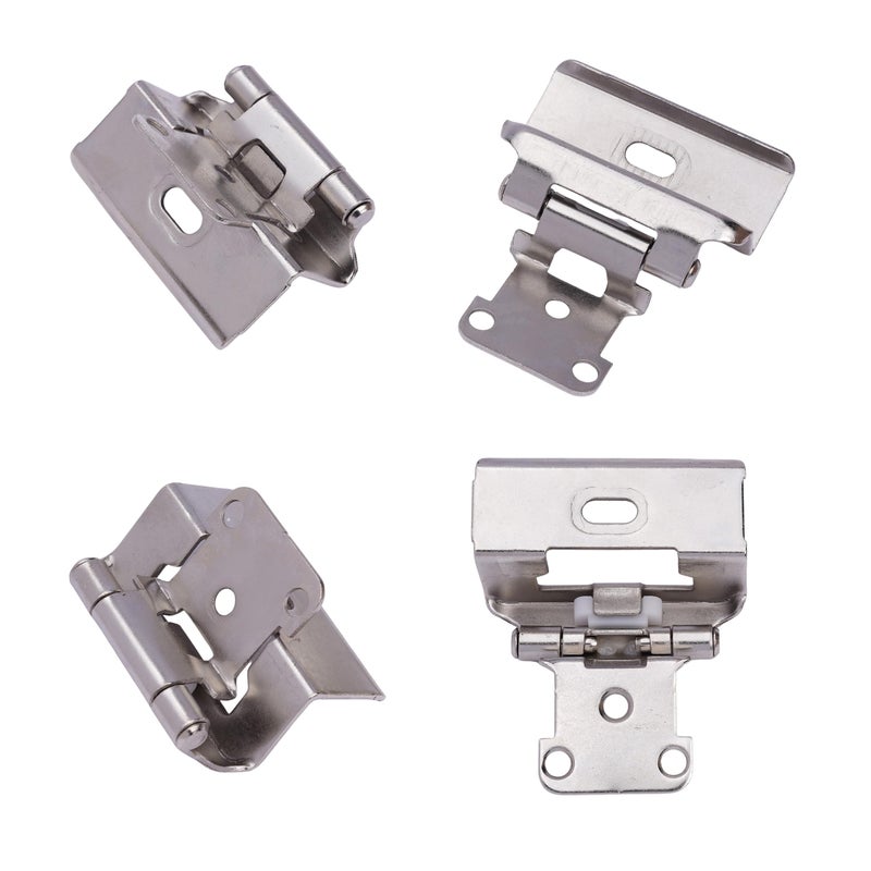 DecoBasics 1/2" Overlay Full Wrap Cabinet Hinges for Kitchen (25 Pair /50 Pcs) -Satin Brushed Nickel Around Self Closing - Image 4